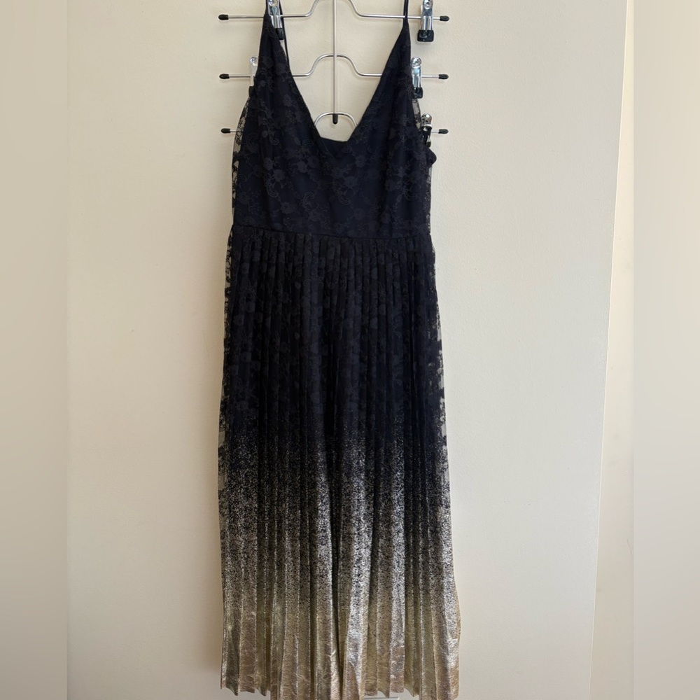 Topshop Black and Gold Lace Party Dress (6)